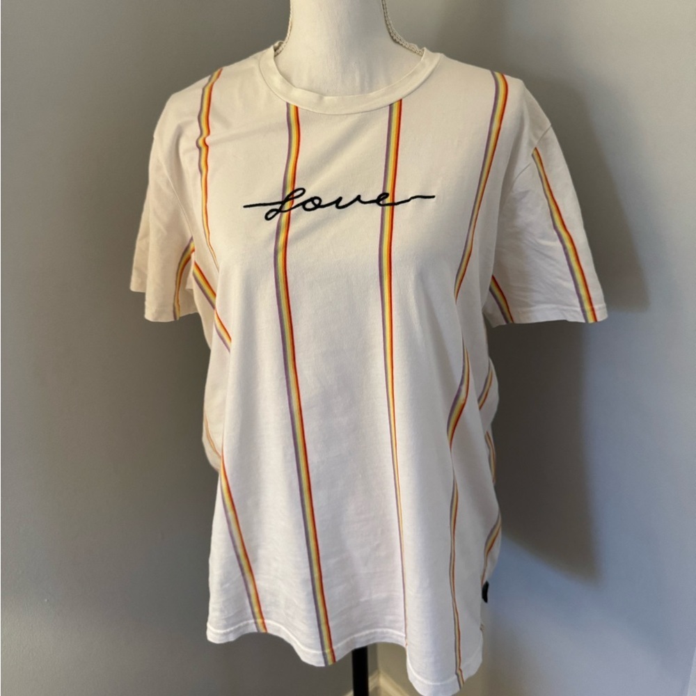 The Hollister Confidence Project pride shirt Rainbow & Love. Size Large